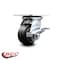 Service Caster 4 Inch Heavy Duty Rubber on Aluminum Caster with Roller Bearing and Brake SCC SCC-35S420-RAR-SLB - alternate 4